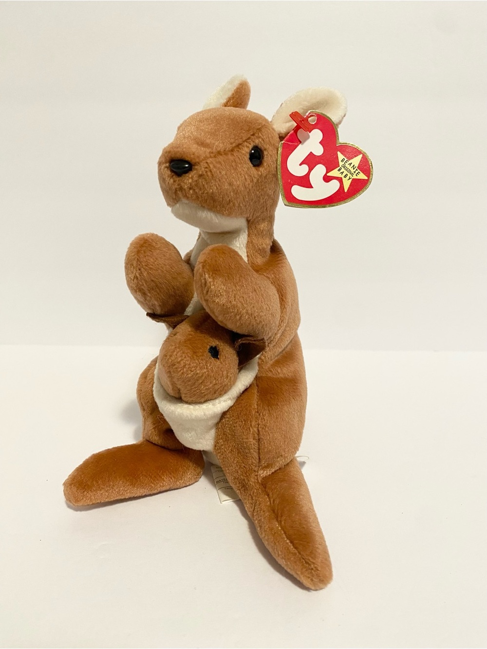 TY Beanie Baby Pouch Kangaroo Plush 1996 Babies Stuffed Animal Vintage